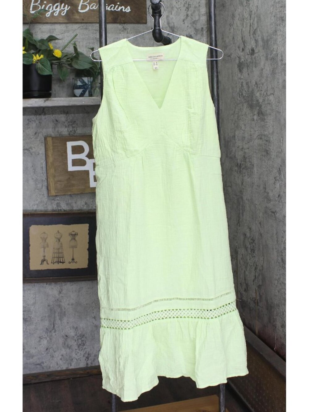 Isaac Mizrahi Live! Bridgehampton Gauze Sleeveless Dress Tranquil Green PM